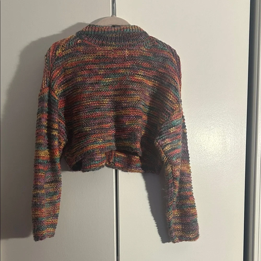 Urban outfitters BDG Multicolor Knit Cropped Cardigan rainbow colors - Picture 7 of 8